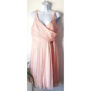 J.Crew Womens Sleeveless Pale Pink Silk Crepe Dress Size 12 Feminine Prom Bridal